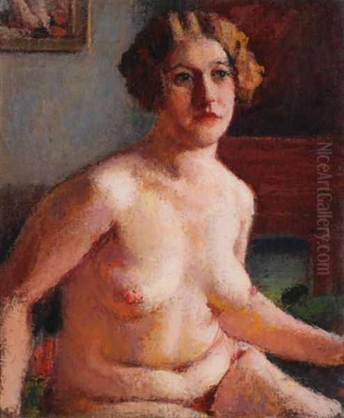 Seated Nude, Half-length Oil Painting by Roderic O'Conor