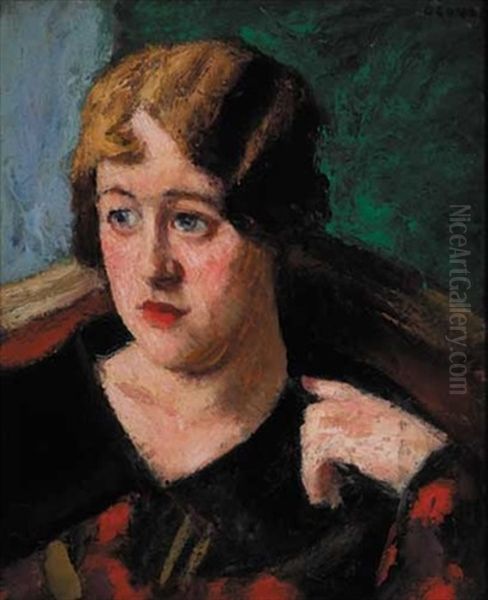 Tete De Femme Or Portrait Of Renee Honta Oil Painting by Roderic O'Conor