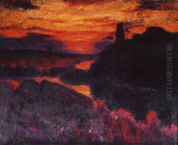 Sunset At Pont-aven by Roderic O'Conor