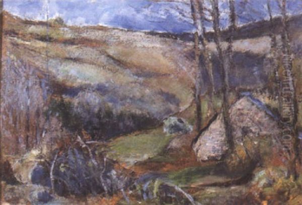 Paysage Aux Environs De Pont Aven Oil Painting by Roderic O'Conor