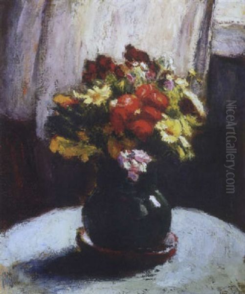 Fleurs Des Champs Dans Un Vase De Ceramique Oil Painting by Roderic O'Conor