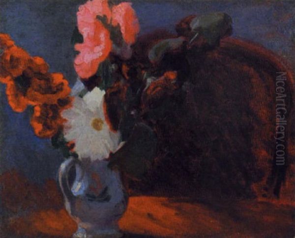 Still Life Of Flowers In A Jug Oil Painting by Roderic O'Conor