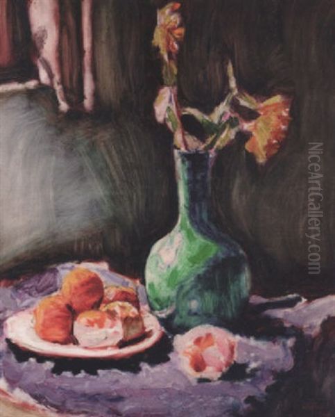 Still Life With Fruit And Vase Oil Painting by Roderic O'Conor