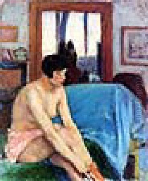 A Model In The Artist's Studio Oil Painting by Roderic O'Conor