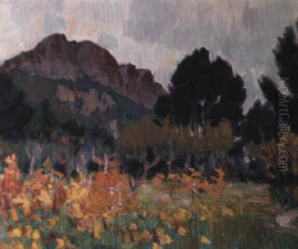 Orchard With Mountain Oil Painting by Roderic O'Conor