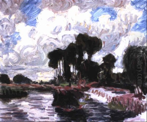 Le Barrage A Montigny Oil Painting by Roderic O'Conor