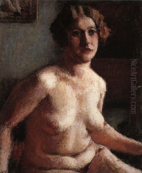 Seated Nude, Half Length Oil Painting by Roderic O'Conor