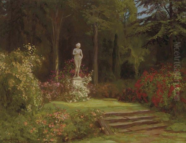 The Rose Garden Oil Painting by Arthur John Black