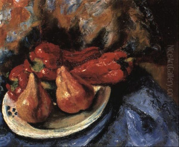 Still Life With Peppers And Peas Oil Painting by Roderic O'Conor