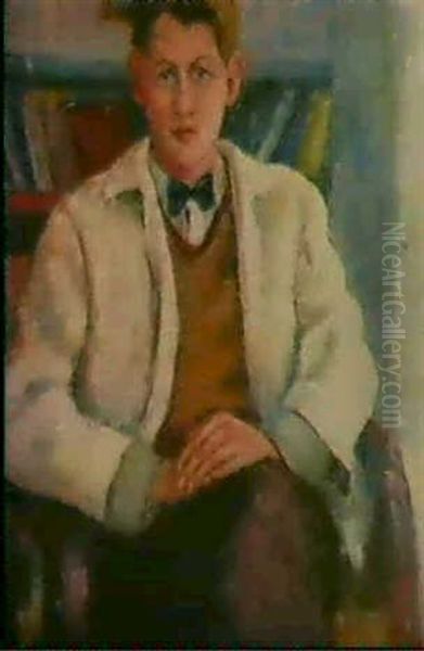 Portrait Of A Young Man Wearing A White Jacket,             Half Length, Seated Oil Painting by Roderic O'Conor