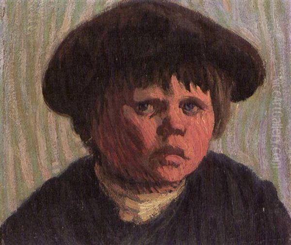 Head Of A Breton Boy With Cap Oil Painting by Roderic O'Conor