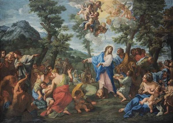 The Feeding Of The Five Thousand Oil Painting by Giovanni Odazzi