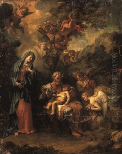 The Rest On The Flight Into Egypt Oil Painting by Giovanni Odazzi