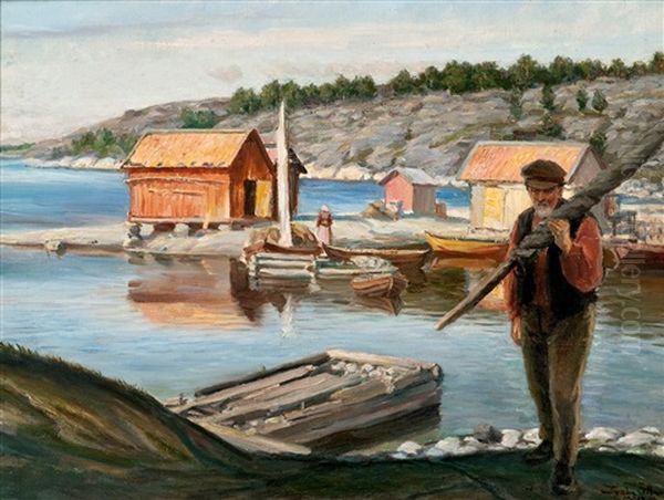 Inhabitant Of The Archipelago Oil Painting by Tycko Bror Oedberg