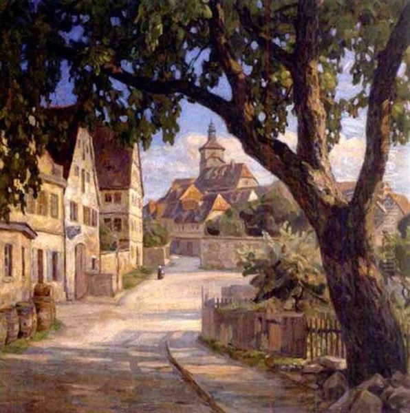 Gate I Rothenburg Oil Painting by Hans Odegaard