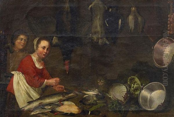 Kuchenstillleben Oil Painting by Willem Van Odekerken