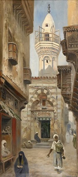 Orientalisk Grand Oil Painting by Frans Wilhelm Odelmark