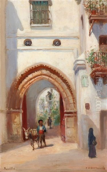 Scenery From Sevilla Oil Painting by Frans Wilhelm Odelmark