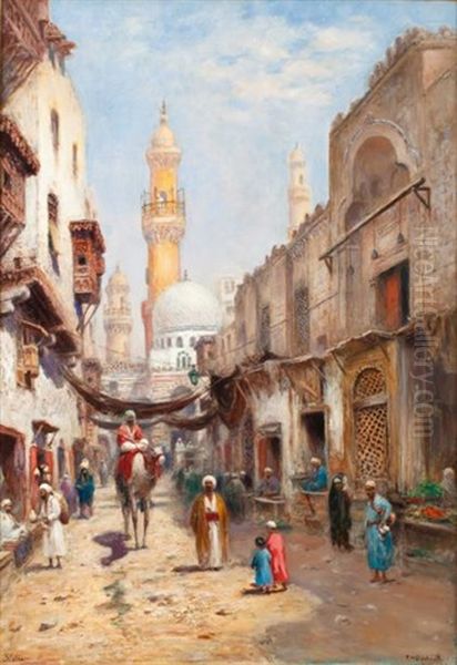 Rue Au Caire Oil Painting by Frans Wilhelm Odelmark