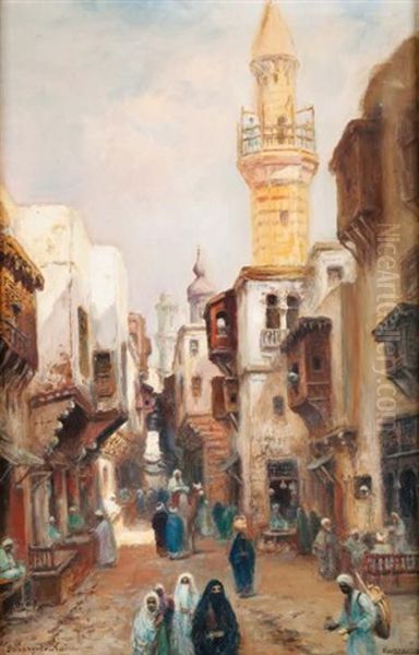 Rue Du Caire Oil Painting by Frans Wilhelm Odelmark