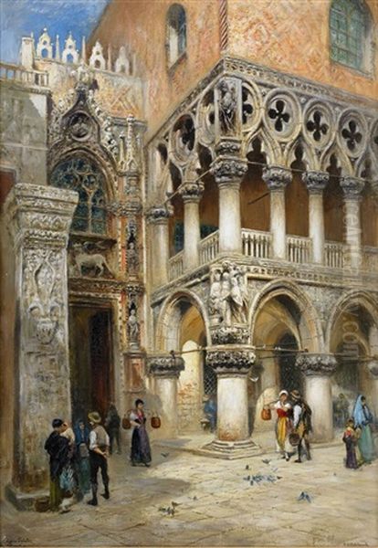 Dogens Palats, Venedig Oil Painting by Frans Wilhelm Odelmark