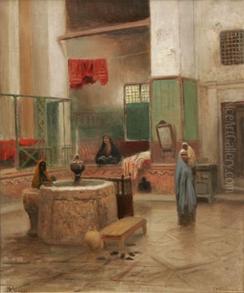 Interior Fran Kairo Oil Painting by Frans Wilhelm Odelmark