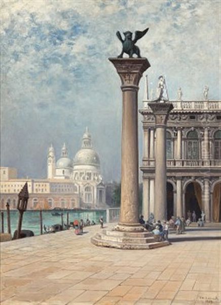 Marcusplatsen, Venedig Oil Painting by Frans Wilhelm Odelmark