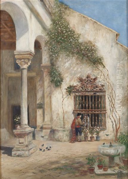 Granada Oil Painting by Frans Wilhelm Odelmark