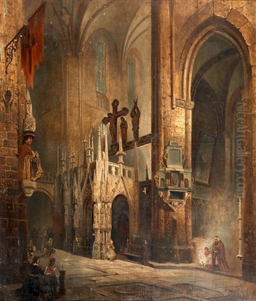 Kircheninterieur Oil Painting by Frans Wilhelm Odelmark