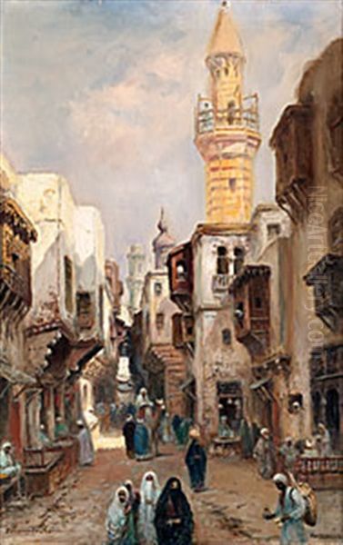 Bazargrand, Kairo Oil Painting by Frans Wilhelm Odelmark