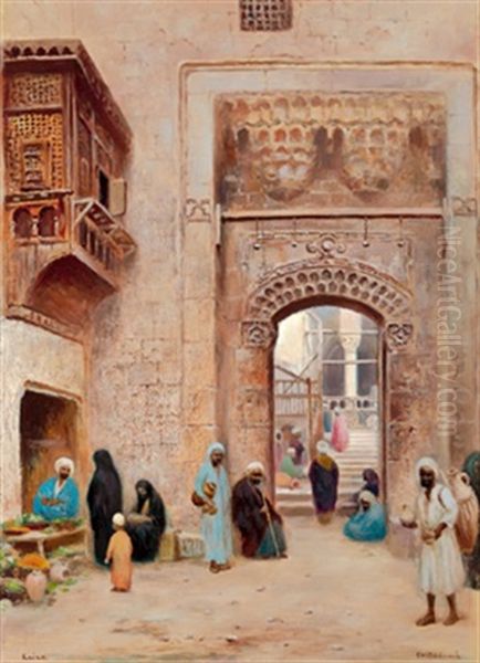 Marktszene In Kairo by Frans Wilhelm Odelmark