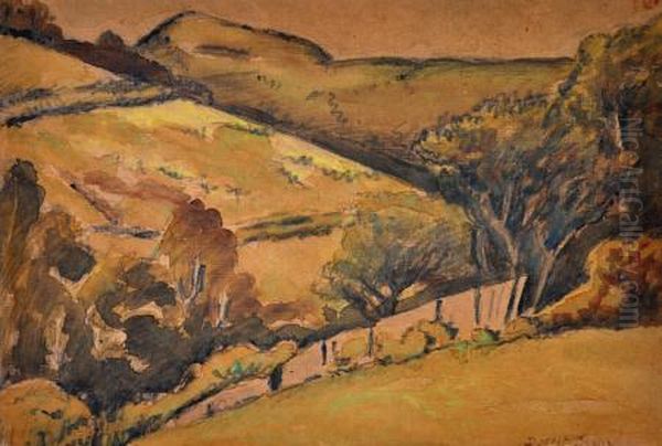 Study Hills Near Hobart Oil Painting by Dorrit Black