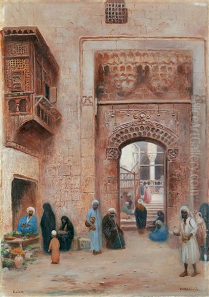 Marktszene In Kairo Oil Painting by Frans Wilhelm Odelmark