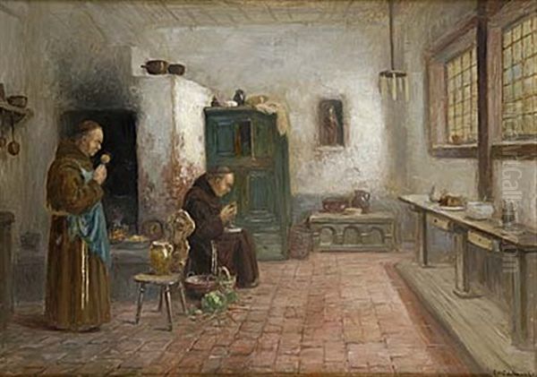 I Klosterkoket Oil Painting by Frans Wilhelm Odelmark