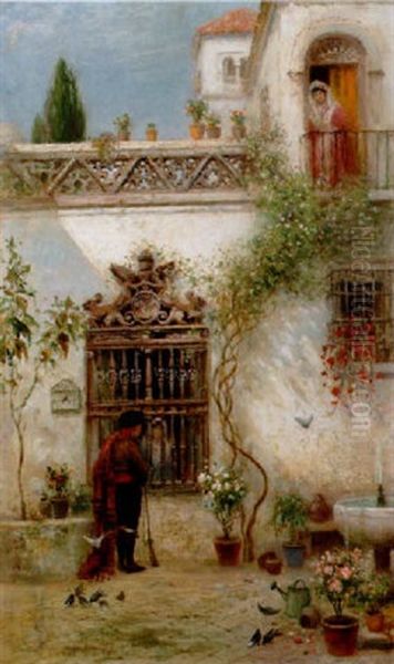 Sevilla Oil Painting by Frans Wilhelm Odelmark