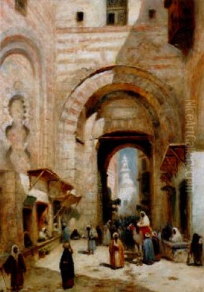 Portal I Kairo Oil Painting by Frans Wilhelm Odelmark