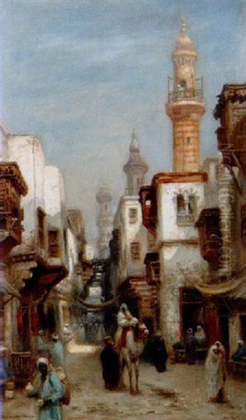 Basargata I Kairo Oil Painting by Frans Wilhelm Odelmark