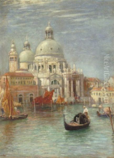 Santa Maria Della Salute, Venezia Oil Painting by Frans Wilhelm Odelmark