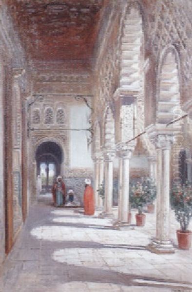 Gardes Dans Un Palais Maure Oil Painting by Frans Wilhelm Odelmark