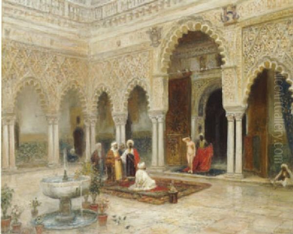 Presentation D'une Esclave Au Sultan Oil Painting by Frans Wilhelm Odelmark