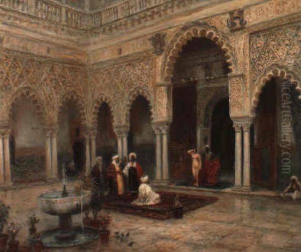 Presentation De L'esclave Au Sultan Oil Painting by Frans Wilhelm Odelmark