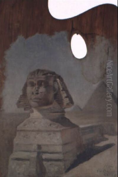 Sphinx Vid Gise- Egypten Oil Painting by Frans Wilhelm Odelmark