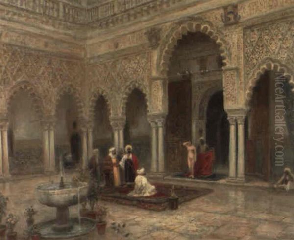 Presentation D'une Esclave Au Sultan Oil Painting by Frans Wilhelm Odelmark