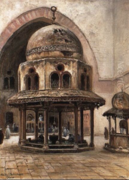 Mouskaen Sultan Hassan, Cairo Oil Painting by Frans Wilhelm Odelmark