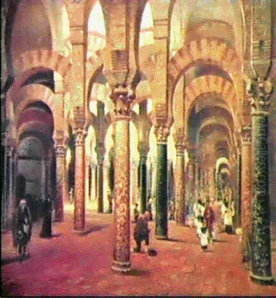 Katedralinterior, Cordoba Oil Painting by Frans Wilhelm Odelmark