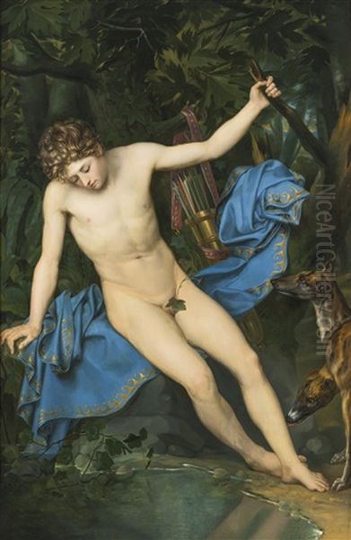 Narcissus Oil Painting by Joseph Dionysius Odevaere