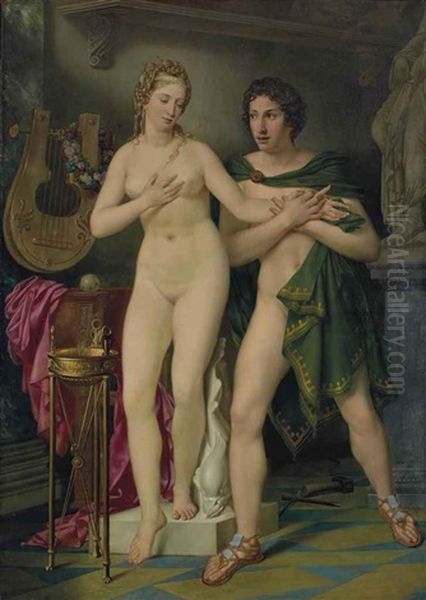 Pygmalion Et Galatee Oil Painting by Joseph Dionysius Odevaere