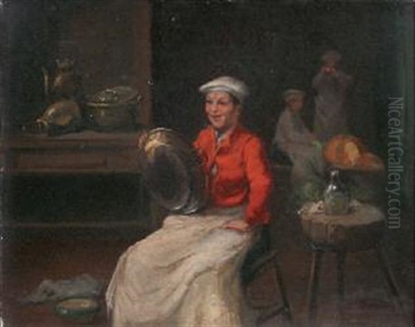 L'astiquage Des Cuivres Oil Painting by Joseph Dionysius Odevaere