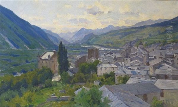 Vue De Loueche Oil Painting by Jacques Odier