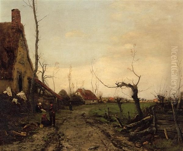 Dorf Im Herbst Oil Painting by Georg Oeder